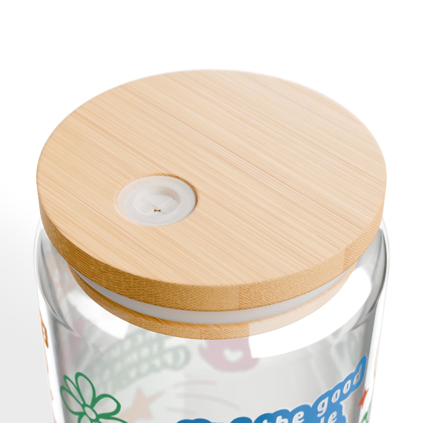 Daily Reminders Glass Cup — Christian Iced Coffee Cup with Bamboo Lid