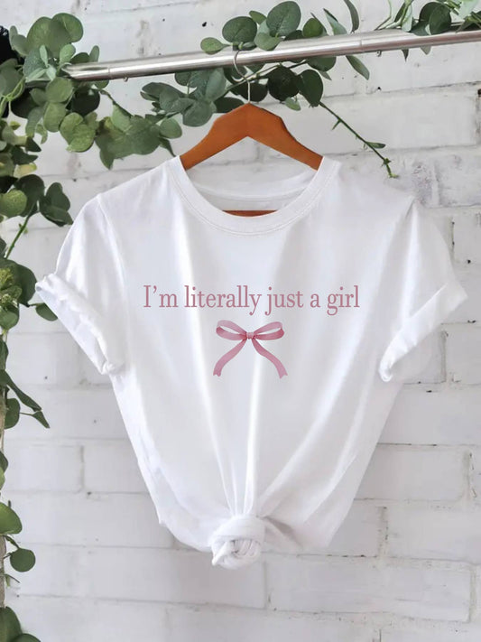 Just A Girl Essential Versatile Bow Graphic t-shirt
