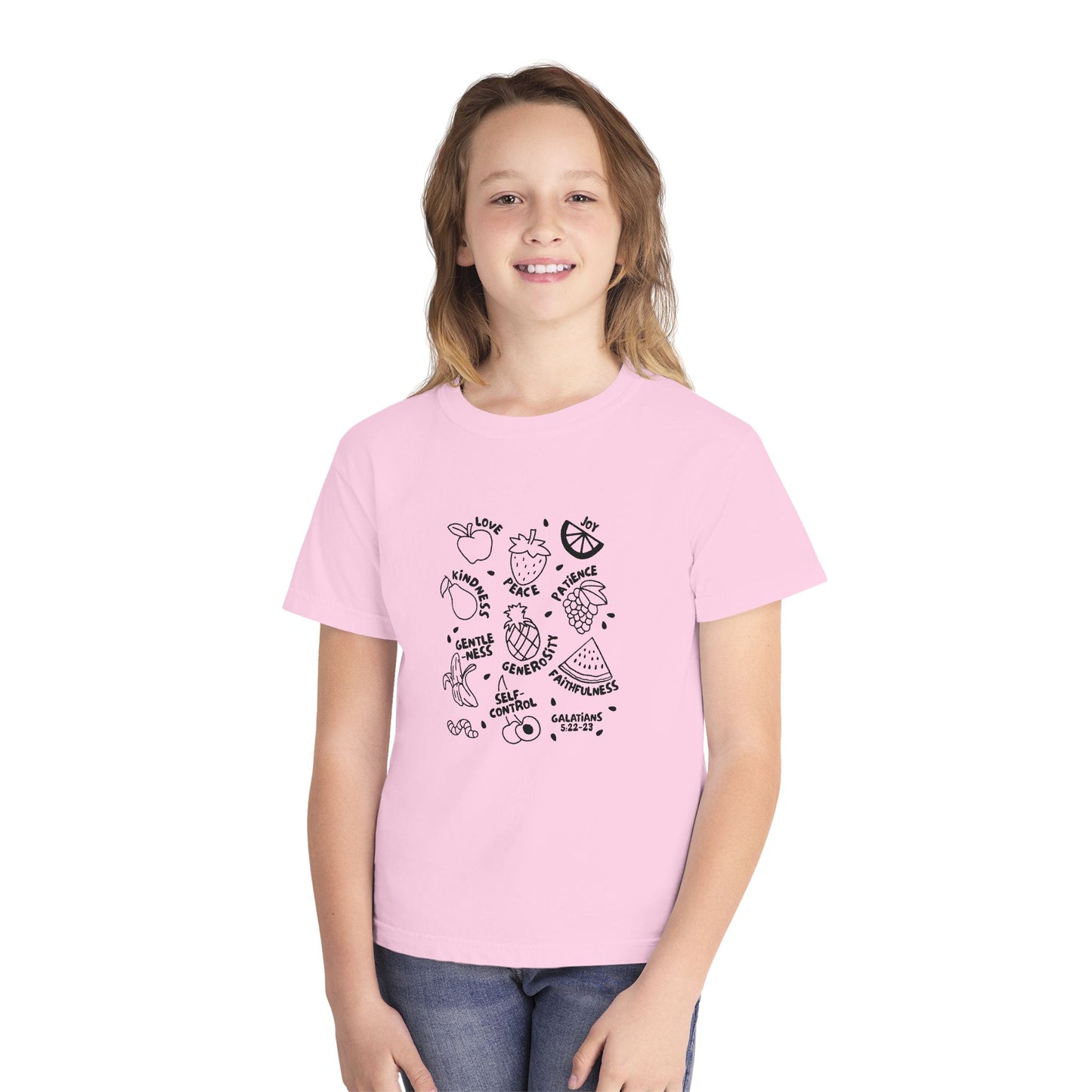 Fruit of the Spirit Kids Tee – Christian Youth Shirt Galatians 5:22