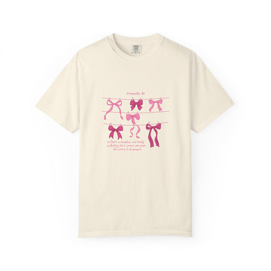 Proverbs 31 Bows Shirt | Coquette Christian T-Shirt for Women