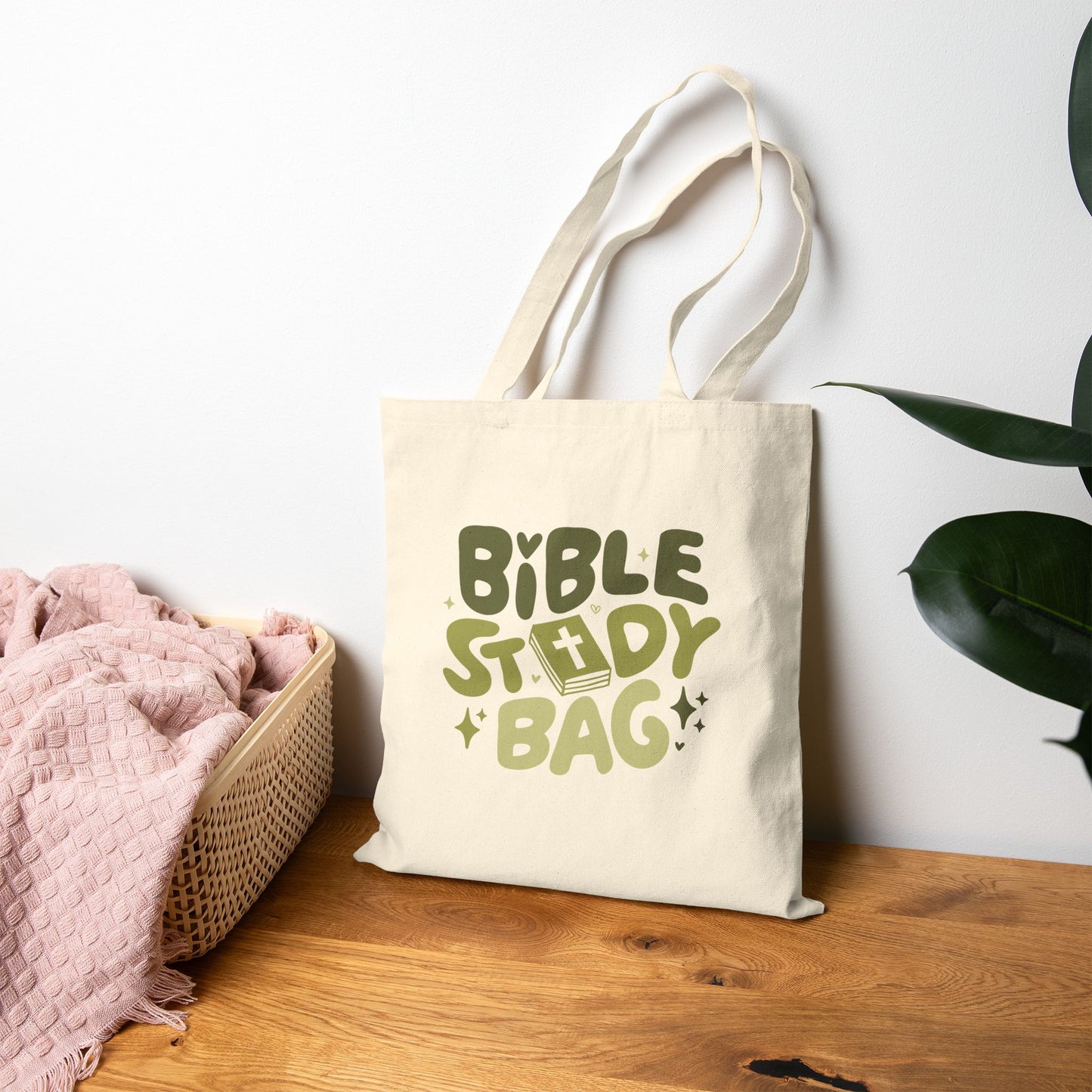 Bible Study Bag Tote — Christian Canvas Bag for Women