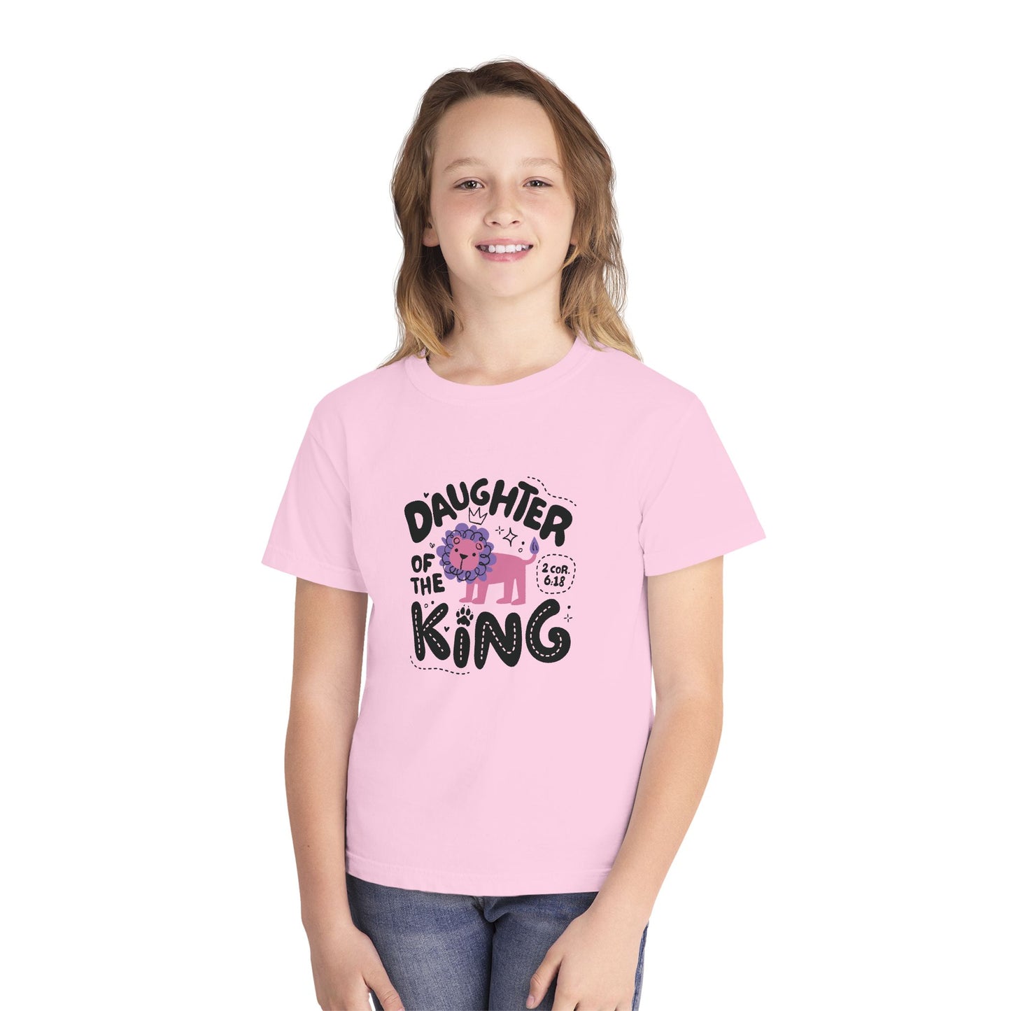 Daughter of the King Kids Tee – Christian Girls Shirt 2 Corinthians 6:18
