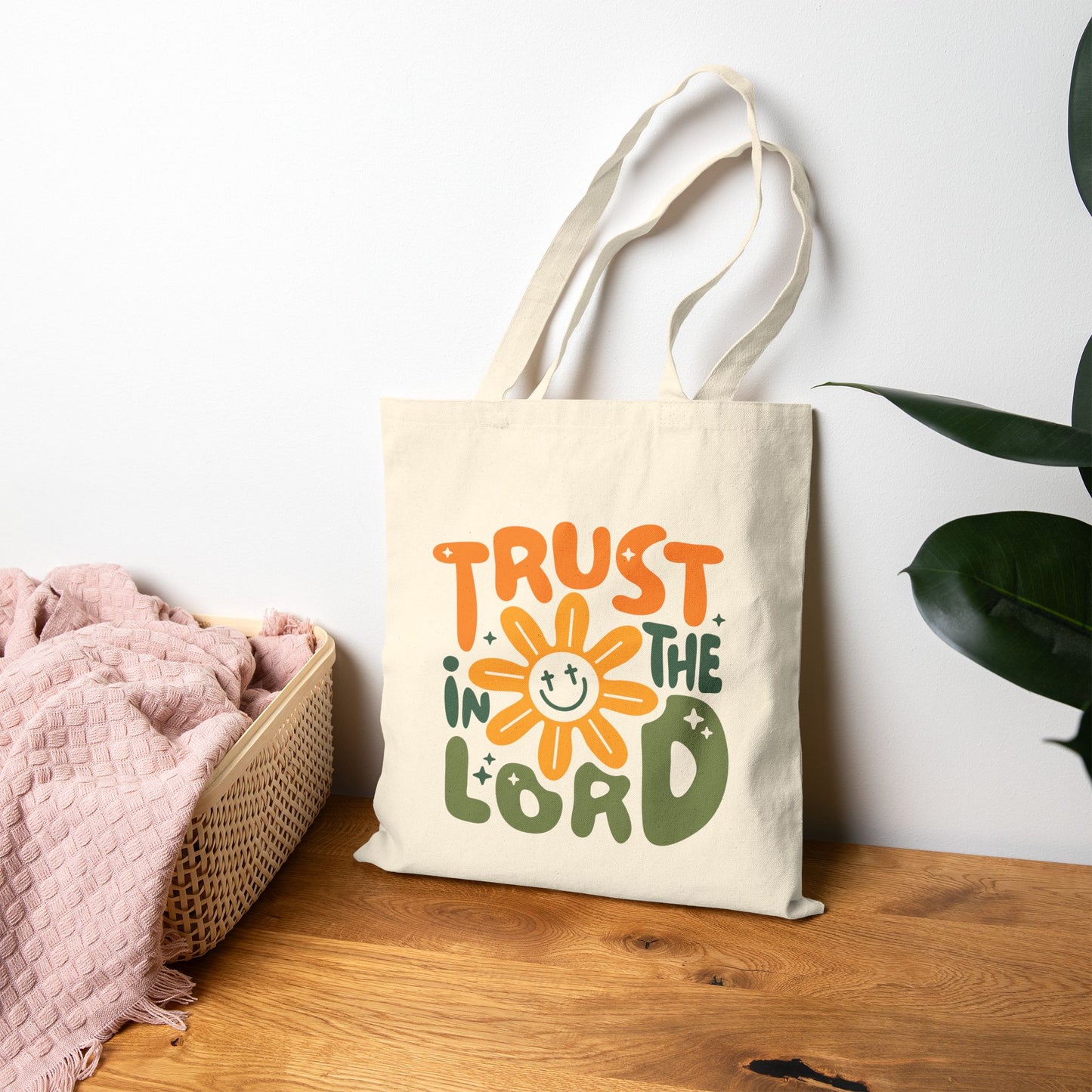Trust in the Lord Tote Bag — Retro Christian Canvas Bag