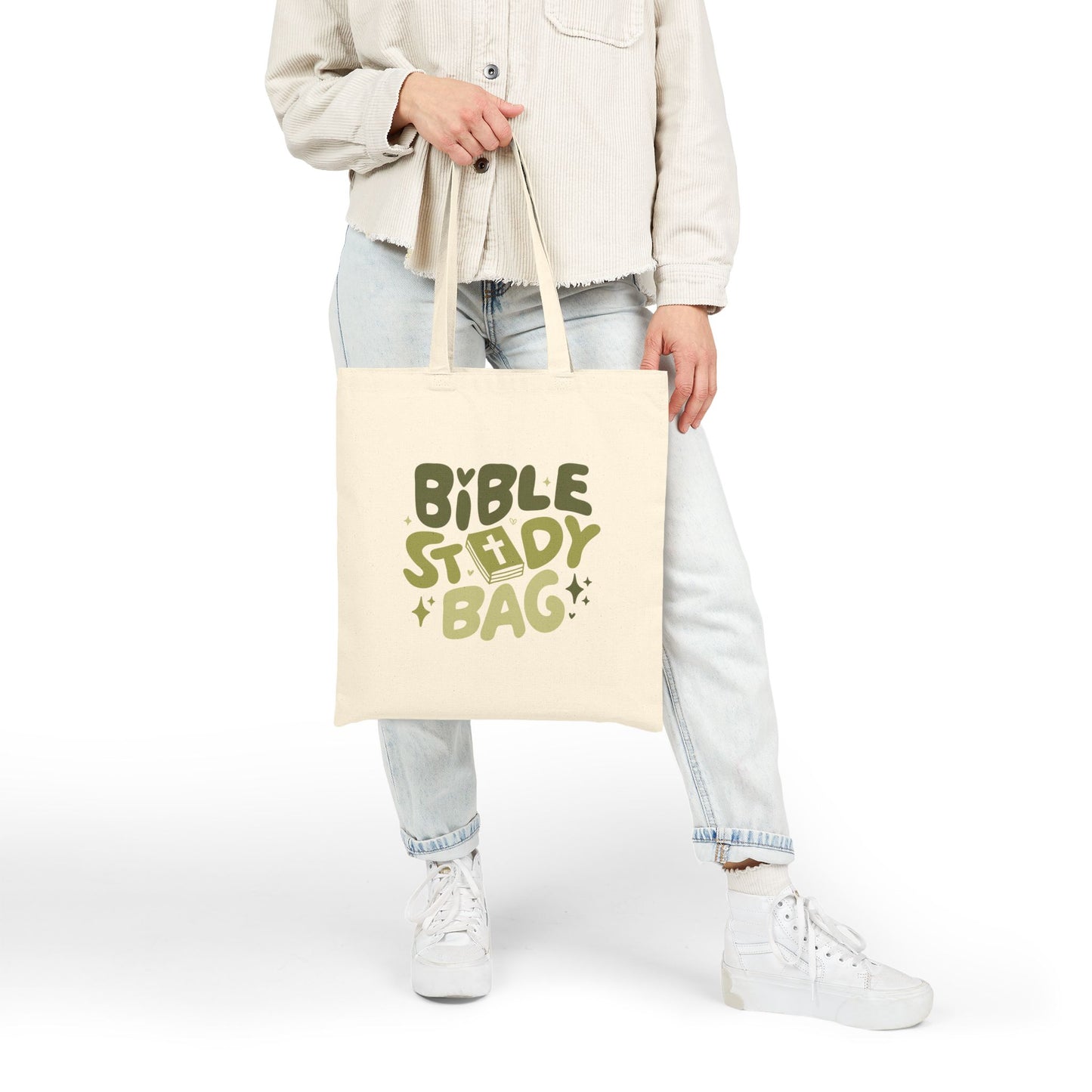 Bible Study Bag Tote — Christian Canvas Bag for Women
