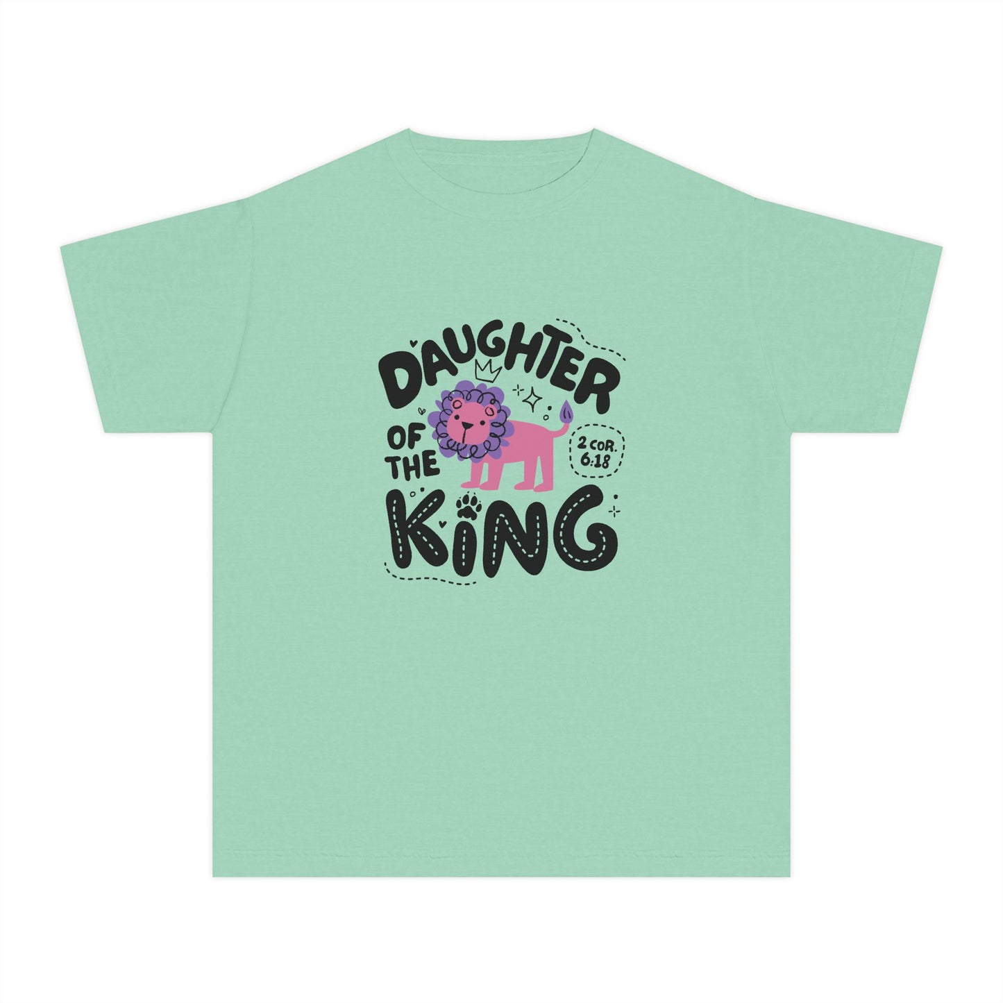 Daughter of the King Kids Tee – Christian Girls Shirt 2 Corinthians 6:18