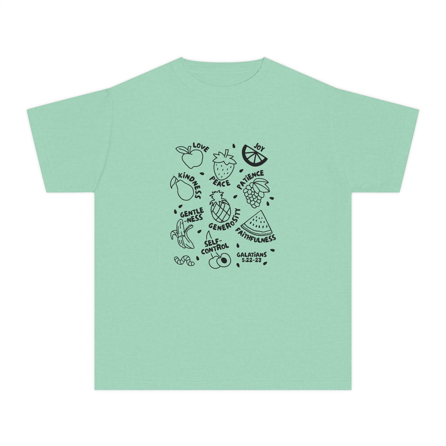 Fruit of the Spirit Kids Tee – Christian Youth Shirt Galatians 5:22