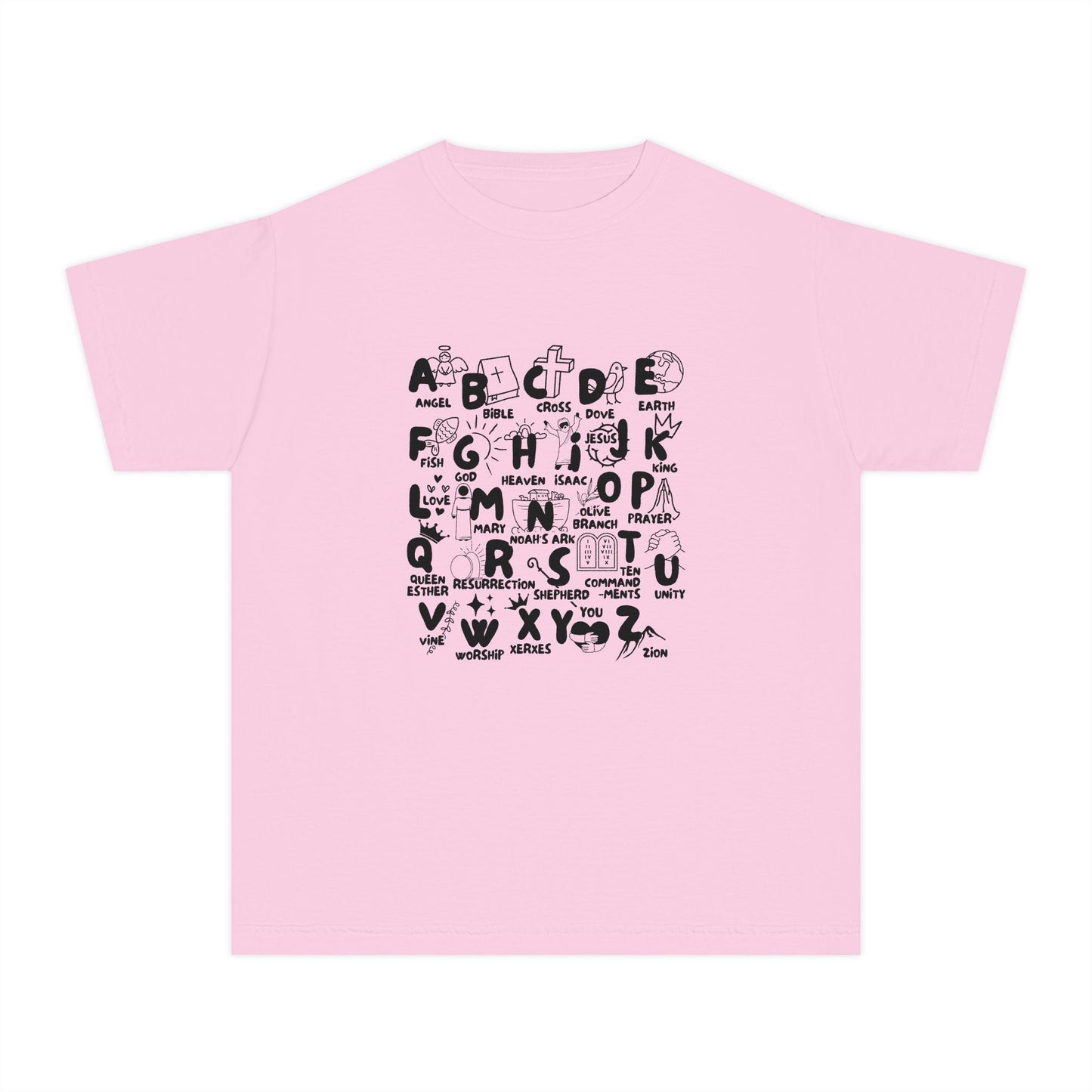 Biblical Alphabet Kids Tee – Christian ABC Shirt for Sunday School