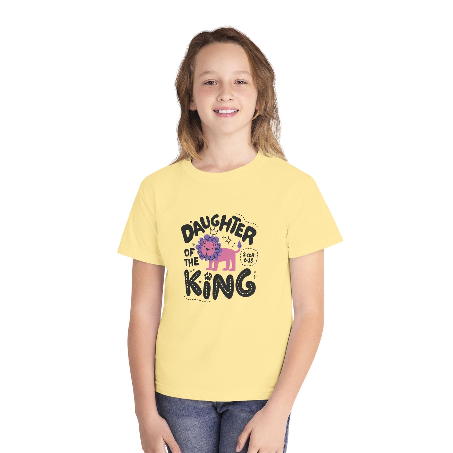 Daughter of the King Kids Tee – Christian Girls Shirt 2 Corinthians 6:18