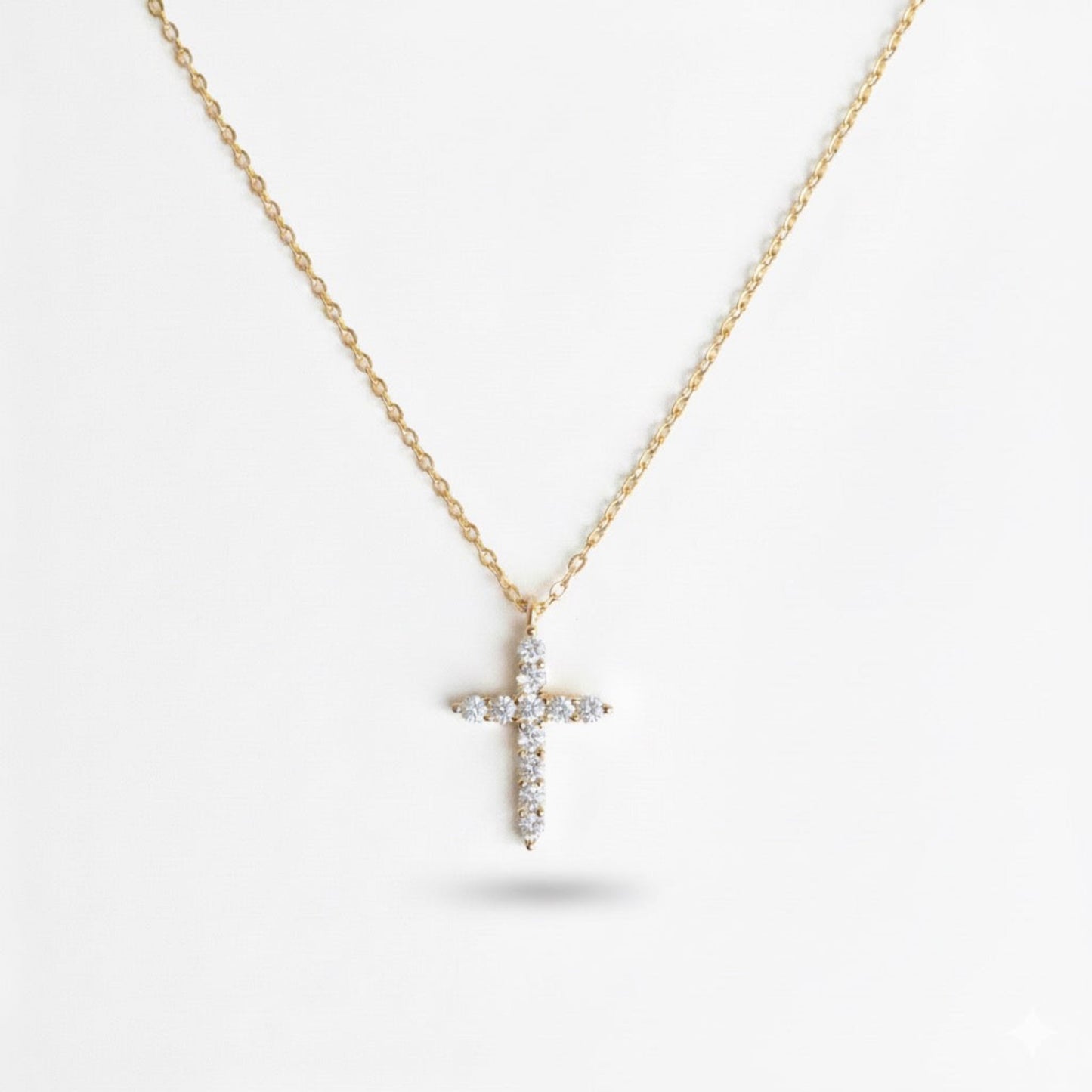 18K Gold Dipped Sterling Silver Cross Necklace