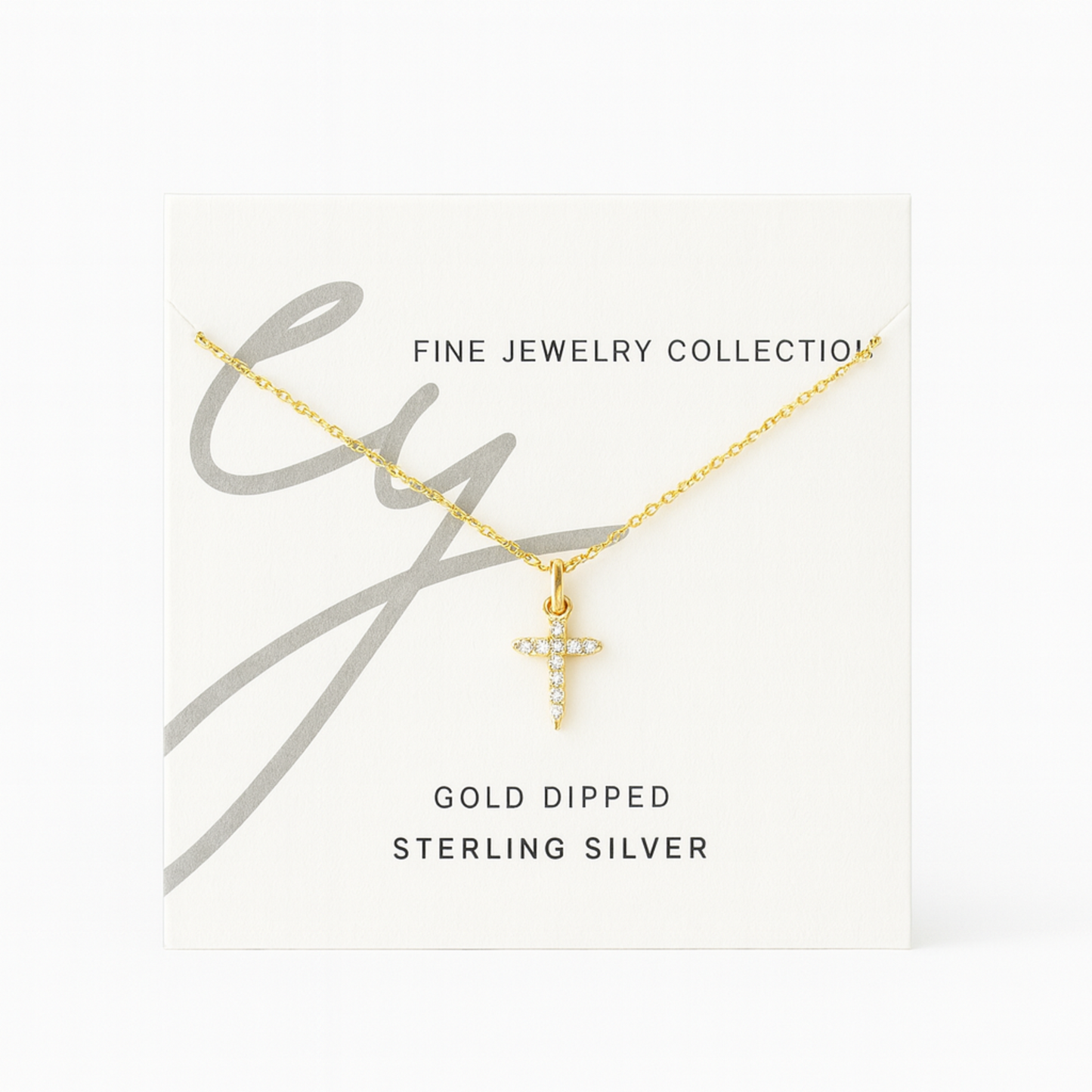 18K Gold Dipped Sterling Silver Cross Necklace